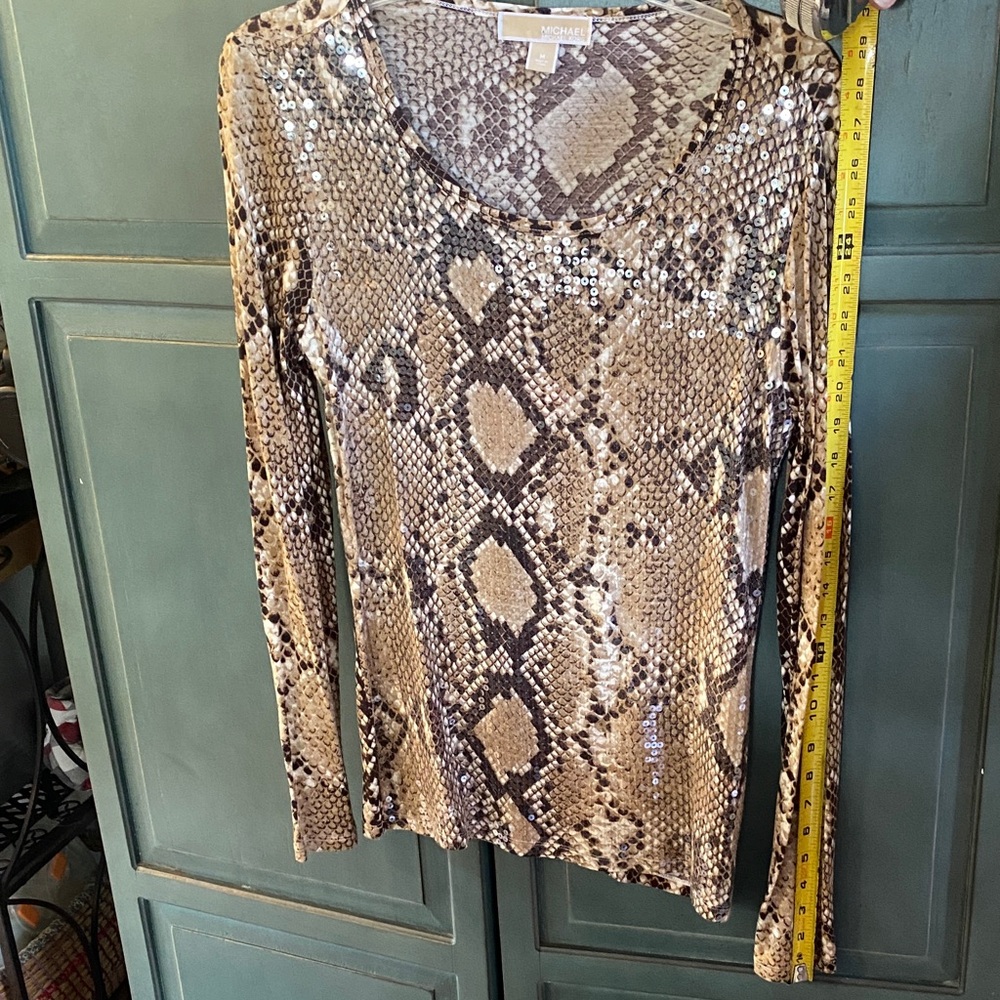 Michael Kors Beige and Brown Snakeskin Top - Picture 4 of 8